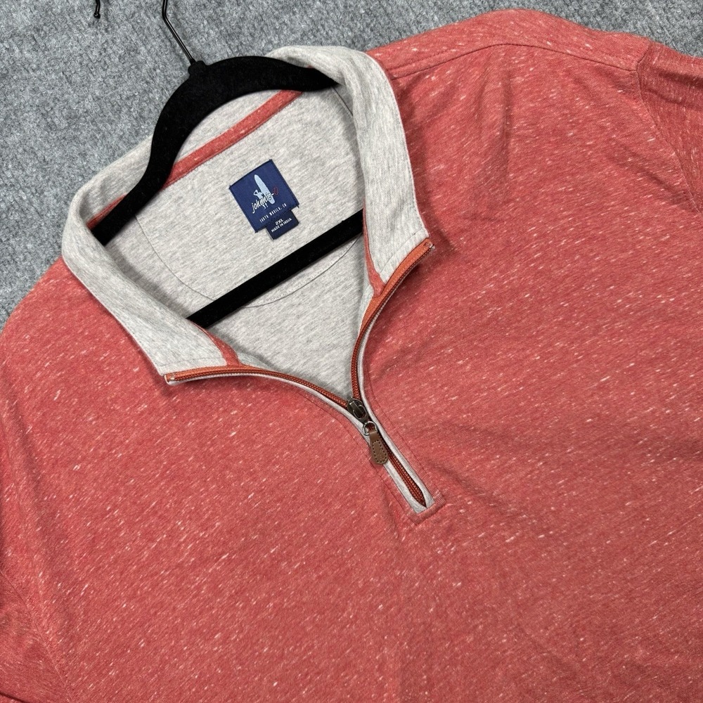 Johnnie-O 2XL Quarter Zip Pullover Sweater Men's Red Heather Casual Golf